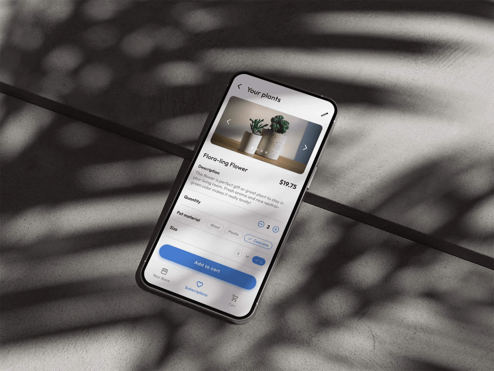E-commerce mobile app design for Retail Startups